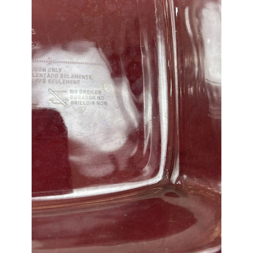 Vintage Pyrex C222 Clear 2 Qt 8 x 8 Casserole Square Baking Pan w/ Handles EUC